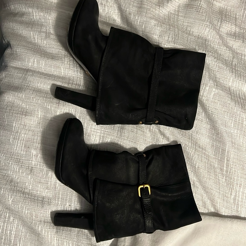 Prada black suede books size 40